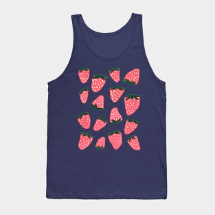 Organic summer strawberries coral and green Tank Top